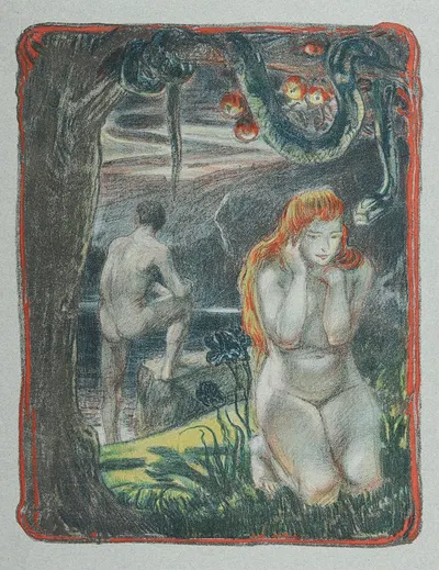 Adam and Eve by Ludwig von Hofmann, 1897 — digital art print download