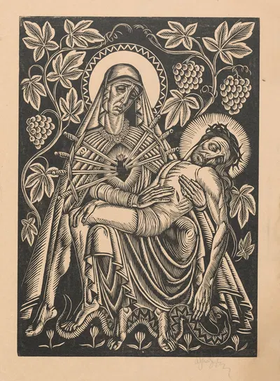 Pieta w winogradzie by Владислав Скоциляс, 1928 — digital art print download