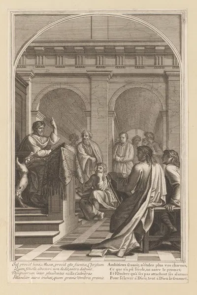 Saint Bruno teaches theology in Reims by Франсуа Шово, 1623-1676 — digital art print download