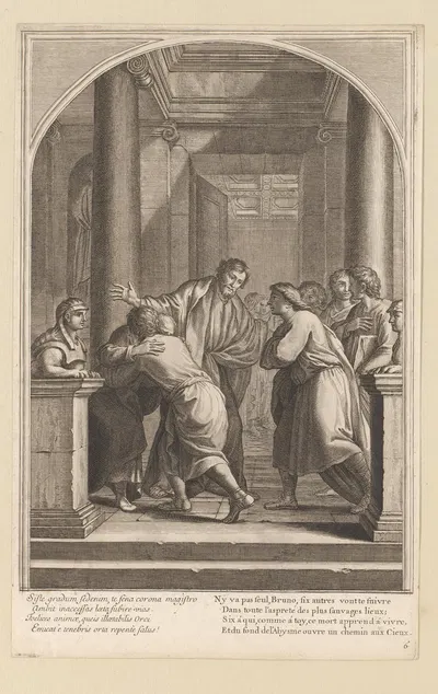 Saint Bruno and some of his disciples renounce the world by Франсуа Шово, 1623-1676 — digital art print download