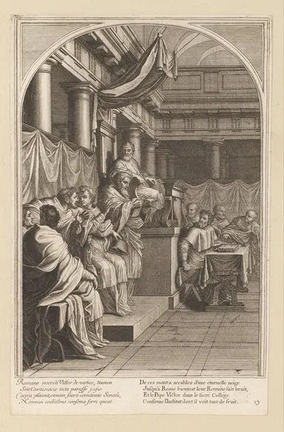 Pope Victor III confirms the order of the Carthusians by François Chauveau, 1623-1676 — digital art print download
