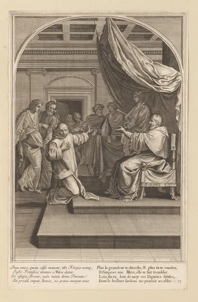 Saint Bruno refuses the diocese of Reggio by Франсуа Шово, 1623-1676 — digital art print download
