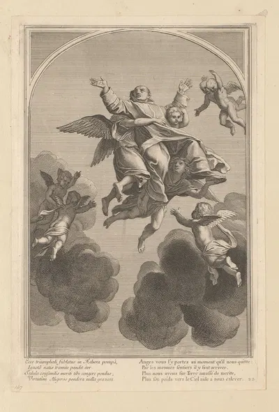 Saint Bruno Assumed into Heaven by François Chauveau, 1623-1676 — digital art print download