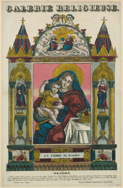 La Vierge au raisin by Имп. Пеллерен и Ко, 1837 — digital art print download