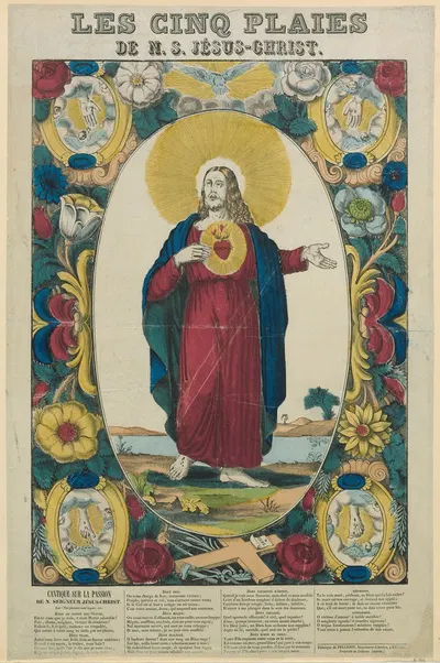 Les cinq plaies de N.S. Jésus-Chris by Имп. Пеллерен и Ко, 1838 — digital art print download