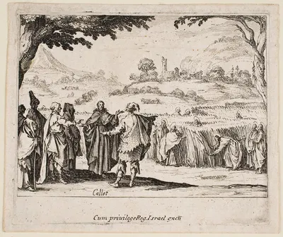 Jesus with the Pharisees by Jacques Callot, 1635 — digital art print download
