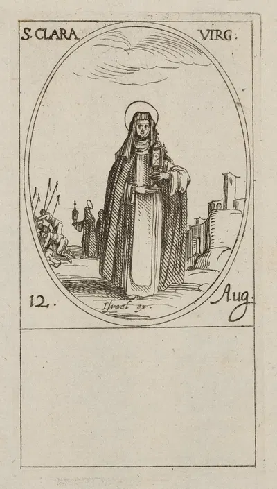 St. Clara, Virgin. 12 August by Jacques Callot, 1592-1635 — digital art print download