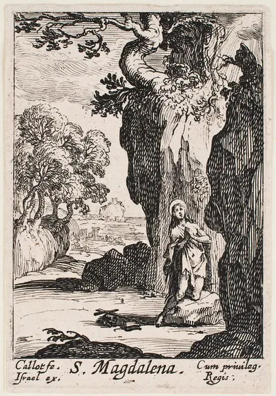 St. Madeleine Repentent by Jacques Callot, 1632 — digital art print download