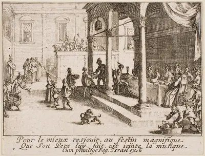 The Feast by Jacques Callot, 1635 — digital art print download