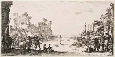 The Martyrdom of St. Sebastian by Jacques Callot, 1631 — digital art print download