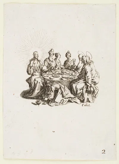 The Repast in the House of the Pharisees by Jacques Callot, 1619 — digital art print download