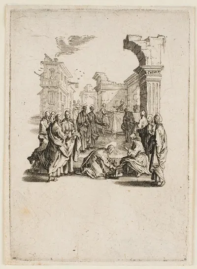 The Washing of the Feet by Jacques Callot, 1624 — digital art print download