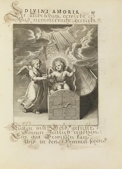 Amoris divini emblemata Pl.10 by Otto van Veen, 1660 — digital art print download