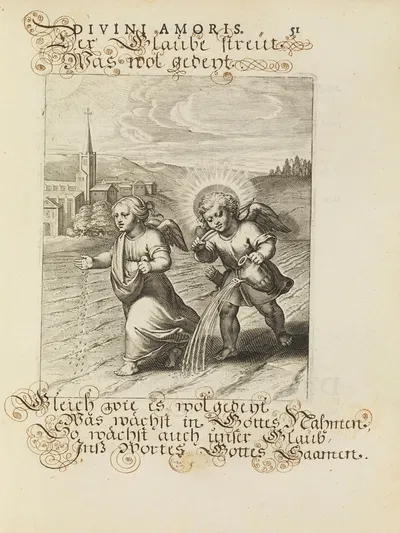 Amoris divini emblemata Pl.23 by Отто ван Вейн, 1660 — digital art print download