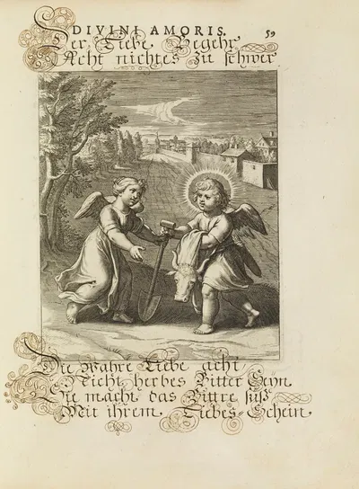 Amoris divini emblemata Pl.27 by Отто ван Вейн, 1660 — digital art print download