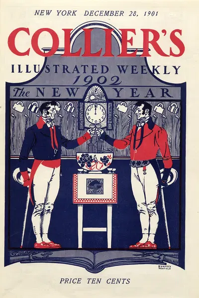 Collier's Illustrated Weekly 1902 The New Year New York December 28, 1901 by Edward Penfield, 1901 — digital art print…