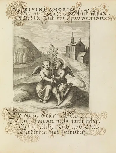 Amoris divini emblemata Pl.30 by Otto van Veen, 1660 — digital art print download