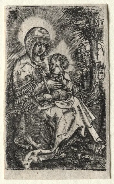 The Beautiful Virgin of Ratisbon in a Landscape by Альбрехт Альтдорфер, 1520 — digital art print download