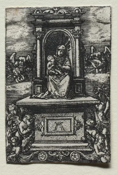 The Beautiful Virgin of Ratisbon on an Altar by Альбрехт Альтдорфер — digital art print download