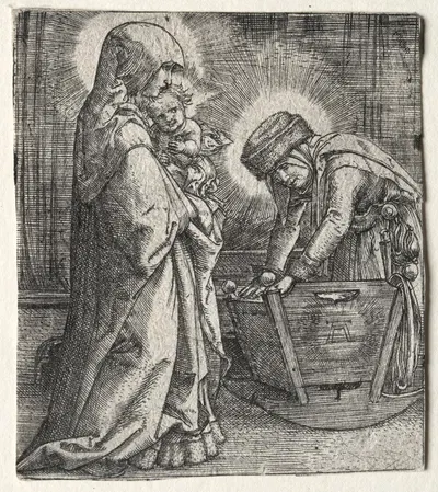 The Virgin with the Child and St. Anne at the Cradle by Albrecht Altdorfer, 1520–1526 — digital art print download