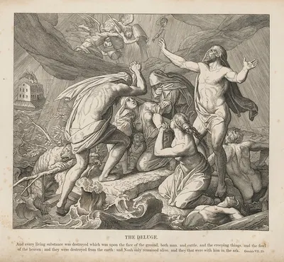 The Deluge by Julius Schnorr von Carolsfeld, 1856 — digital art print download