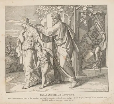 Hagar and Ishmael cast forth by Julius Schnorr von Carolsfeld, 1856 — digital art print download