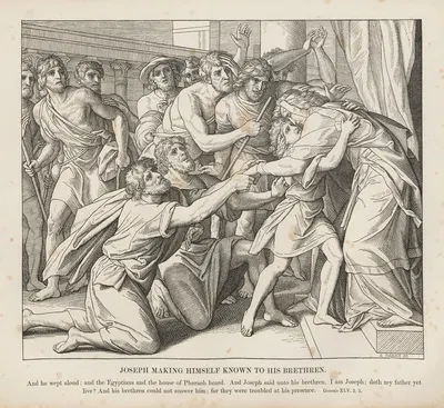 Joseph making himself known to his brethren by Julius Schnorr von Carolsfeld, 1856 — digital art print download