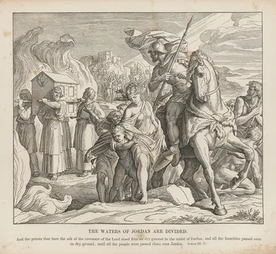 The waters of Jordan are divided by Julius Schnorr von Carolsfeld, 1856 — digital art print download