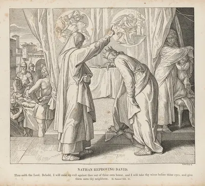 Nathan reproving David by Julius Schnorr von Carolsfeld, 1856 — digital art print download