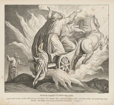 Elijah taken up into heaven by Julius Schnorr von Carolsfeld, 1856 — digital art print download