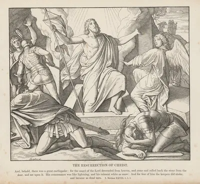 The resurrection of Christ by Julius Schnorr von Carolsfeld, 1856 — digital art print download