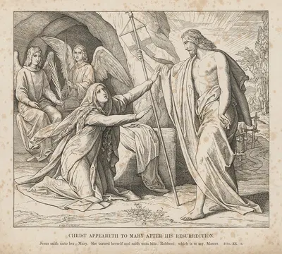 Christ appeareth to Mary after his resurrection by Julius Schnorr von Carolsfeld, 1856 — digital art print download
