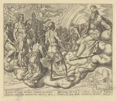 The Sons of God, Satan amongst Them, present Themselves before Him by Маартен ван Хемскерк, 1563 — digital art print download