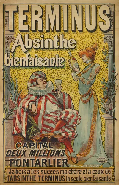 Terminus Absinthe bienfaisante Capital Deux Millions Pontparlier by Francisco Tamagno, 1892 — digital art print download
