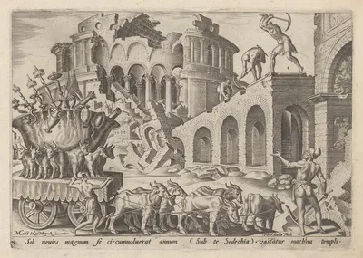 The Chaldeans Carrying Away the Temple Treasures by Maarten Van Heemskerck, 1569 — digital art print download