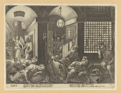 St Peter Freed from Prison by The Angel by Stradanus, 1582 — digital art print download