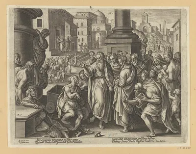 St Paul Heals a Cripple in Lystra by Stradanus, 1582 — digital art print download