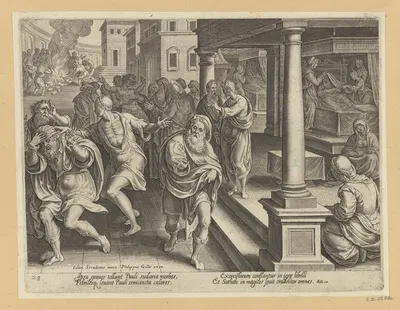 St Paul and The Exorcists at Ephese by Stradanus, 1582 — digital art print download