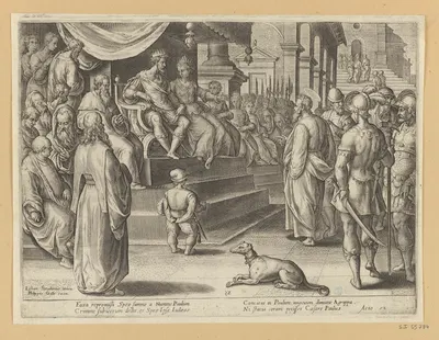 St Paul Before Festus and Agrippa by Stradanus, 1582 — digital art print download