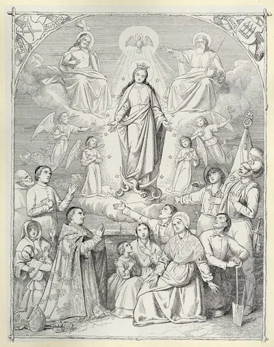 Congregatie van Onze Lieve Vrouw Onbevlekte Ontvangenis by Edward Dujardin, 1860 — digital art print download