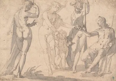 The Judgment of Paris by Иоахим Втеваль, c. 1615 — digital art print download