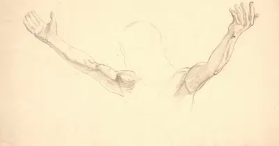 Detailfigurstudie af Kristi udbredte arme by Йоаким Сковгорд, 1889 - 1893 — digital art print download