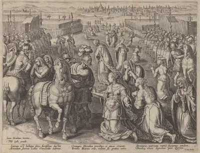 The Mothers of the Sabine Virgins making Peace by Stradanus, 1595 — digital art print download