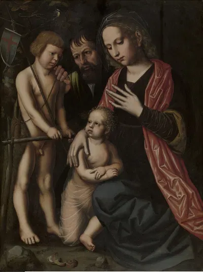 Holy Family with John the Baptist by Амбросий Бенсон, 1527 — digital art print download