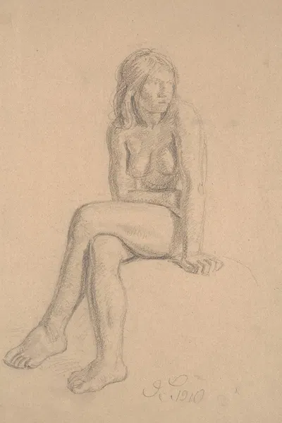 Siddende Eva by Йоаким Сковгорд, 1909 - 1910 — digital art print download