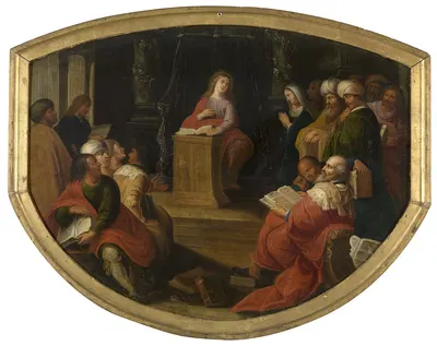 Christ's dispute with the doctors in the temple by Франс Франкен Младший, 1581 - 1642 — digital art print download