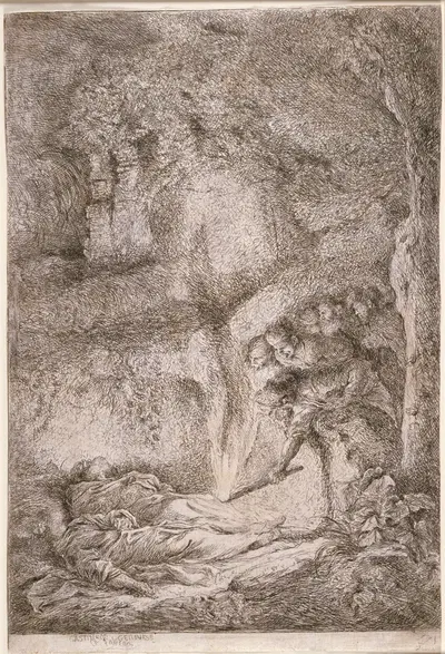 Discovery of the Bodies of Saint Peter and Saint Paul by Джованни Бенедетто Кастильоне — digital art print download