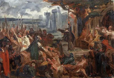 Peter the Hermit Preaching the First Crusade (study) by Гюстав Ванез — digital art print download