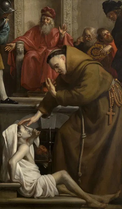 Saint Antony raising a Man from the Dead by Якоб Ван Оост, 1640 - 1650 — digital art print download