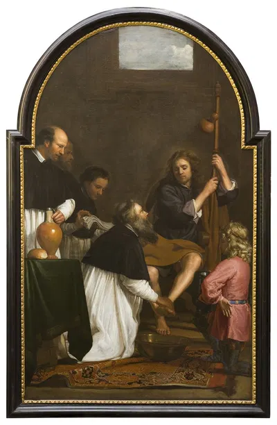 Saint Augustine washing the Feet of Christ by Якоб Ван Оост, 1656 - 1657 — digital art print download